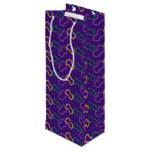 SAC CADEAU POUR BOUTEILLE PURPLE VERT OR MARDI GRAS BEATS (Dos Angle)