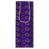 SAC CADEAU POUR BOUTEILLE PURPLE VERT OR MARDI GRAS BEATS (Devant)
