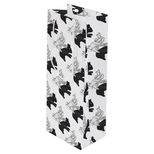 Sac Cadeau Pour Bouteille Rabbit Silhouette main (Devant Angle)