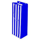 Sac Cadeau Pour Bouteille Rayure Bleue et Blanche (Devant Angle)
