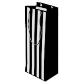Sac Cadeau Pour Bouteille Rayure noir et blanc (Dos Angle)