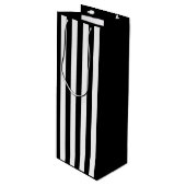 Sac Cadeau Pour Bouteille Rayure noir et blanc (Devant Angle)