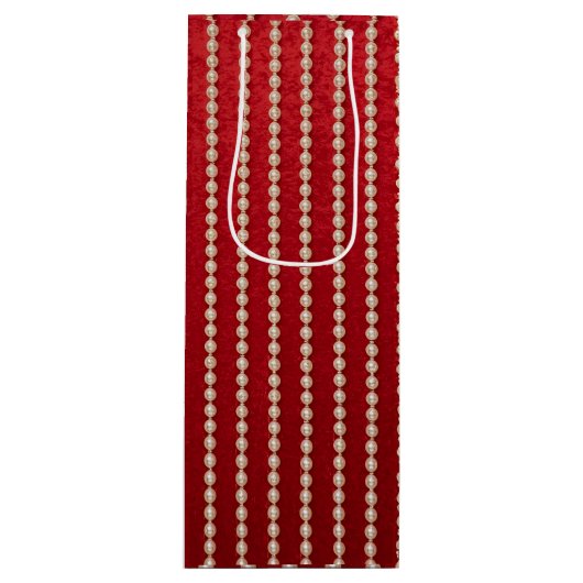 Sac Cadeau Pour Bouteille Red and White Pearl (Devant)
