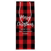 Sac Cadeau Pour Bouteille Red Buffalo Check Joyeux Noël Custom (Dos)