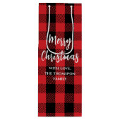 Sac Cadeau Pour Bouteille Red Buffalo Check Joyeux Noël Custom (Devant)
