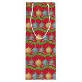 Sac Cadeau Pour Bouteille RED Joyeux motif de boules de Noël (Dos)