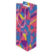 Sac Cadeau Pour Bouteille Rétro Multicolore 90s (Devant Angle)
