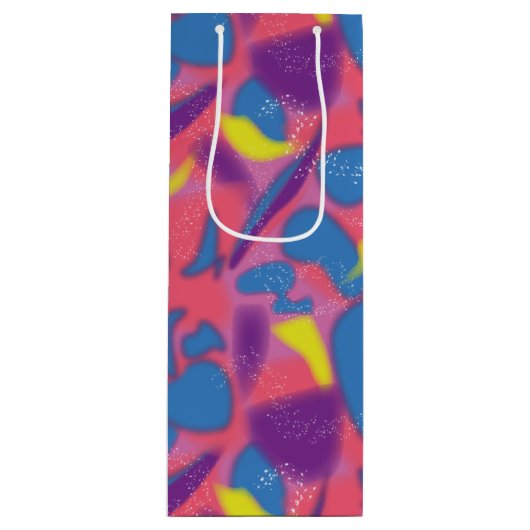 Sac Cadeau Pour Bouteille Rétro Multicolore 90s (Devant)