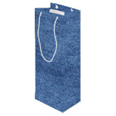 Sac Cadeau Pour Bouteille Revêtement bleu blanc Denim - Regarder l'image (Dos Angle)