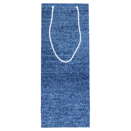 Sac Cadeau Pour Bouteille Revêtement bleu blanc Denim - Regarder l'image (Dos)