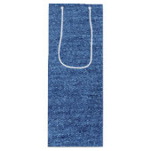 Sac Cadeau Pour Bouteille Revêtement bleu blanc Denim - Regarder l'image (Devant)