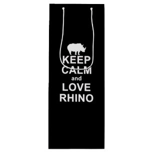 Sac Cadeau Pour Bouteille Rhino Lover Gift Restez Calme Et Aimez Rhino