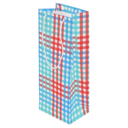 Sac Cadeau Pour Bouteille Rocket Pop, Plaid (Dos Angle)