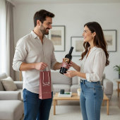 Sac Cadeau Pour Bouteille Romantic message personalized 