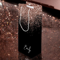Rose Gold Noir Féminin Blush Fleur Monogramme