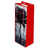 Sac Cadeau Pour Bouteille Rose noir Eerie (Devant Angle)