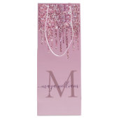 Sac Cadeau Pour Bouteille Rose Parties scintillant Lecteurs Monogramme Perso (Dos)