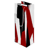 Sac Cadeau Pour Bouteille Rouge noir et blanc abstrait (Dos Angle)
