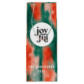 Sac Cadeau Pour Bouteille Rouge + vert moderne abstrait vacances joyeuses (Dos)