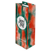 Sac Cadeau Pour Bouteille Rouge + vert moderne abstrait vacances joyeuses (Devant Angle)