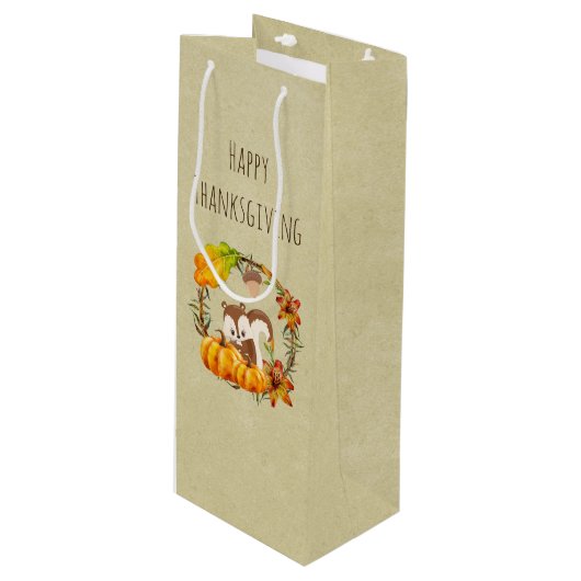 Sac Cadeau Pour Bouteille Rustic Wreath (Devant Angle)