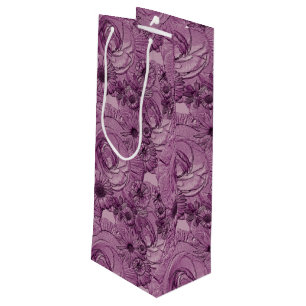 Sac Cadeau Pour Bouteille Sac-CADEAU À Fleurs Embossées-Lt À VIN Violet