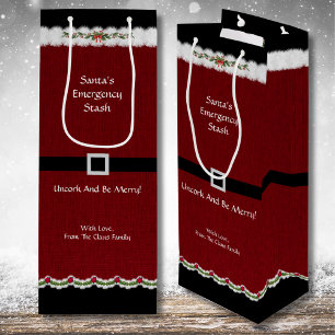 Sac Cadeau Pour Bouteille Sac Cadeau Bouteille de Vin Costume Santa Rouge No