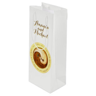 Sac Cadeau Pour Bouteille SAC-CADEAU DE BOUTEILLE DE MARIAGE. Colombes de l'