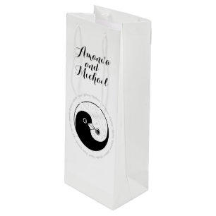 Sac Cadeau Pour Bouteille SAC-CADEAU DE BOUTEILLE MARIAGE. colombe harmonieu