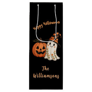 Sac Cadeau Pour Bouteille SAC-CADEAU DE VIN Trick Treat Citrouille Fantôme H