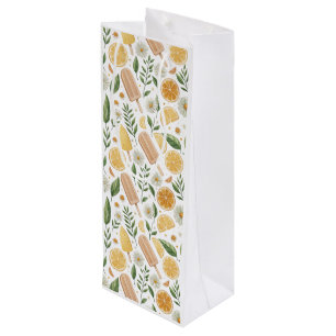 Sac Cadeau Pour Bouteille Sac-cadeau Lemon Daisy – Emballage floral réutilis