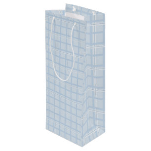 Sac Cadeau Pour Bouteille Sac-cadeau pour vin à carreaux bleus