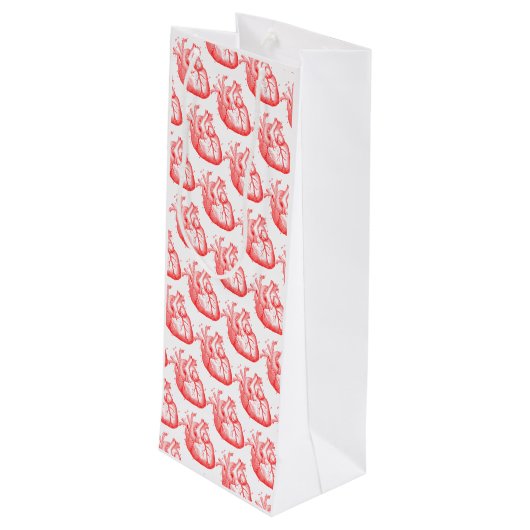 Sac Cadeau Pour Bouteille Sacs-cadeaux Valentine's Red Anatomical Hearts (Dos Angle)