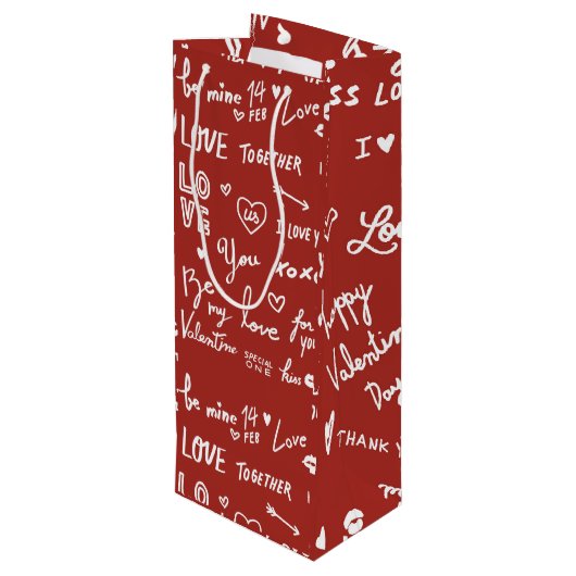 Sac Cadeau Pour Bouteille Saint Valentin   (Dos Angle)