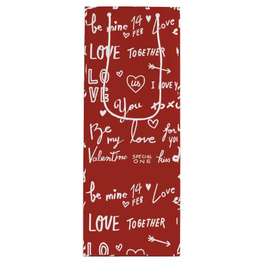 Sac Cadeau Pour Bouteille Saint Valentin (Devant)