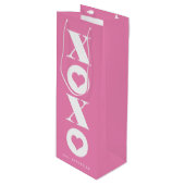 Sac Cadeau Pour Bouteille Saint Valentin XOXO (Devant Angle)