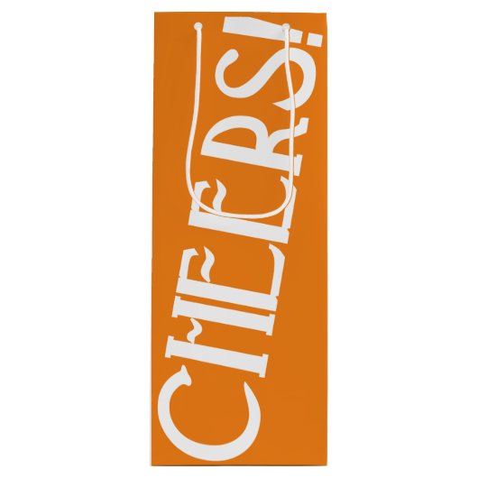 Sac Cadeau Pour Bouteille Salers Orange Art Déco (Devant)