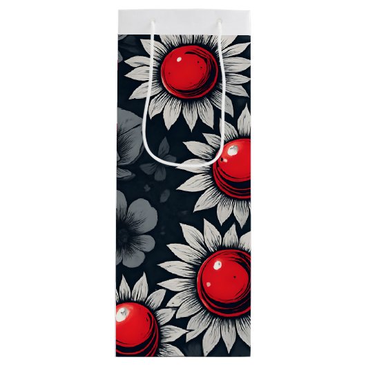 Sac Cadeau Pour Bouteille Scarlet Snow Night Garden (Devant)