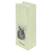 Sac Cadeau Pour Bouteille Schnauzer (Giant, Standard) Peinture - Chien Art (Dos Angle)