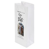 Sac Cadeau Pour Bouteille Scripture Photo Enregistrer la date (Dos Angle)