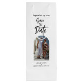 Sac Cadeau Pour Bouteille Scripture Photo Enregistrer la date (Dos)