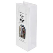 Sac Cadeau Pour Bouteille Scripture Photo Enregistrer la date (Devant Angle)