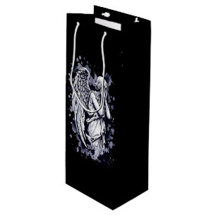 Sac Cadeau Pour Bouteille Sculpture d'un ange larmant - avec des éclaboussur