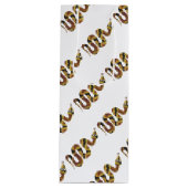 Sac Cadeau Pour Bouteille Serpent Brown et Silhouette Or (Devant)