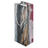Sac Cadeau Pour Bouteille Shabby Chic Wood (Dos Angle)