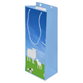 Sac Cadeau Pour Bouteille Sheep and Lamb editable Easter (Dos Angle)
