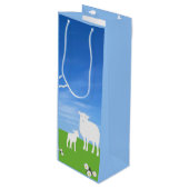 Sac Cadeau Pour Bouteille Sheep and Lamb editable Easter (Devant Angle)