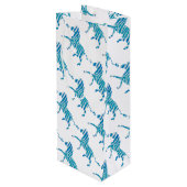 Sac Cadeau Pour Bouteille Silhouette bleue et blanche Zebra (Dos Angle)