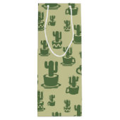 Sac Cadeau Pour Bouteille Silhouette de cactus succulent en tasses et pots (Dos)