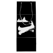 Sac Cadeau Pour Bouteille Silhouette de canot rétro (Dos)